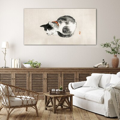 Tableau imprimé sur verre Chat endormi