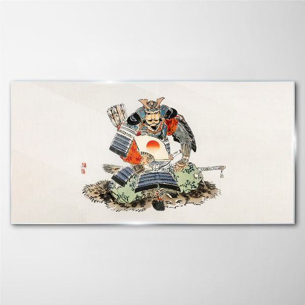 Tableau photo sur verre Samouraï en costume traditionnel