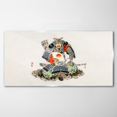 Tableau photo sur verre Samouraï en costume traditionnel