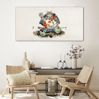 Tableau photo sur verre Samouraï en costume traditionnel