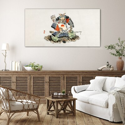 Tableau photo sur verre Samouraï en costume traditionnel