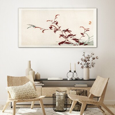 Tableau en verre Branches fines avec une libellule