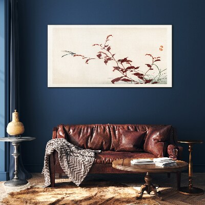 Tableau en verre Branches fines avec une libellule