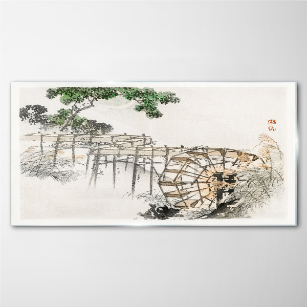 Tableau imprimé sur verre La paix au moulin à eau