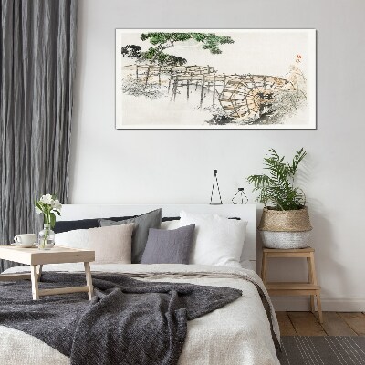 Tableau imprimé sur verre La paix au moulin à eau