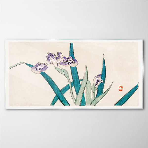 Tableau verre imprimé Fleurs d'iris sur fond clair