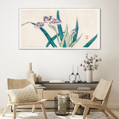 Tableau verre imprimé Fleurs d'iris sur fond clair