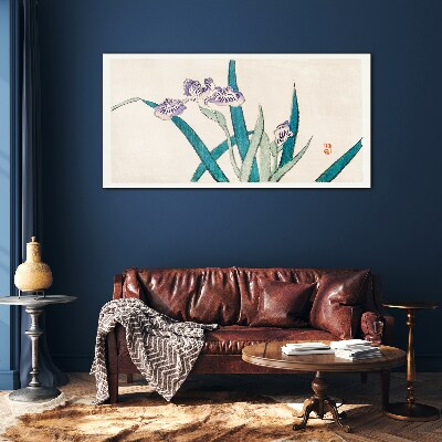 Tableau verre imprimé Fleurs d'iris sur fond clair