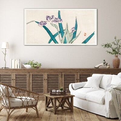 Tableau verre imprimé Fleurs d'iris sur fond clair