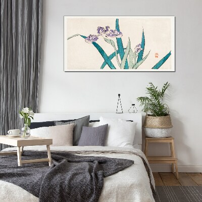 Tableau verre imprimé Fleurs d'iris sur fond clair