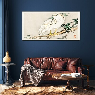 Tableau sur verre Faucon sur une branche