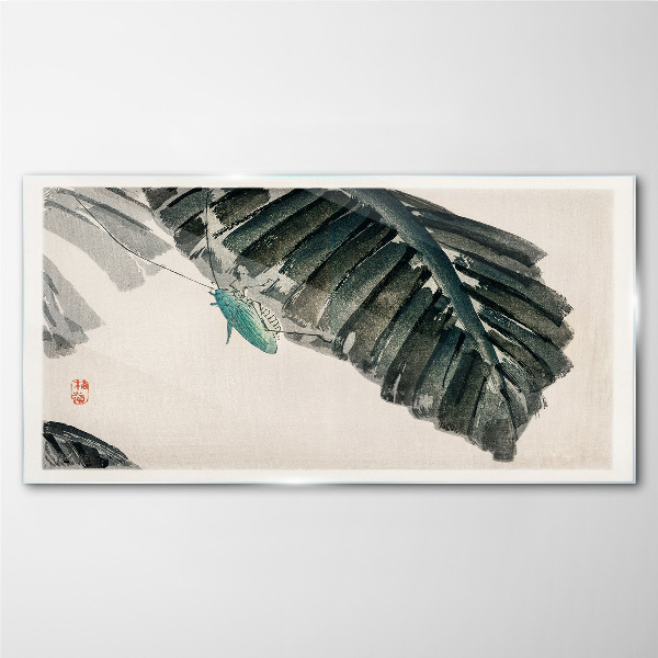 Tableau photo sur verre Un insecte mince sur les feuilles