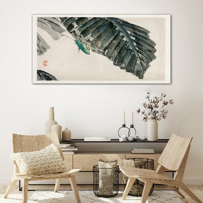 Tableau photo sur verre Un insecte mince sur les feuilles