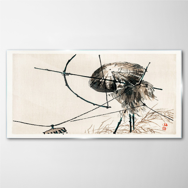 Tableau verre imprimé Méduses aux lignes abstraites