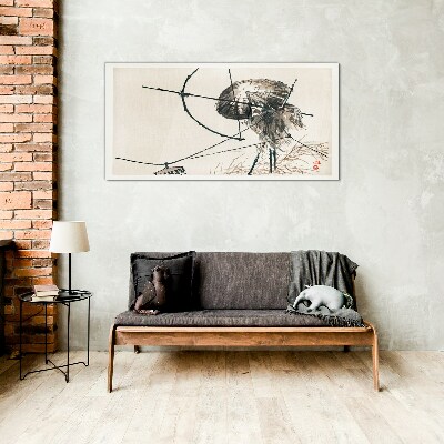 Tableau verre imprimé Méduses aux lignes abstraites