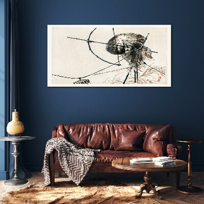 Tableau verre imprimé Méduses aux lignes abstraites