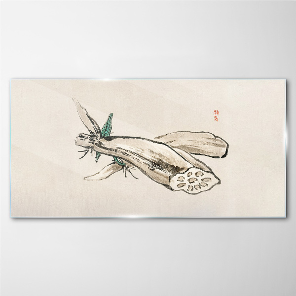 Tableau photo sur verre Papillon sur fond de lotus