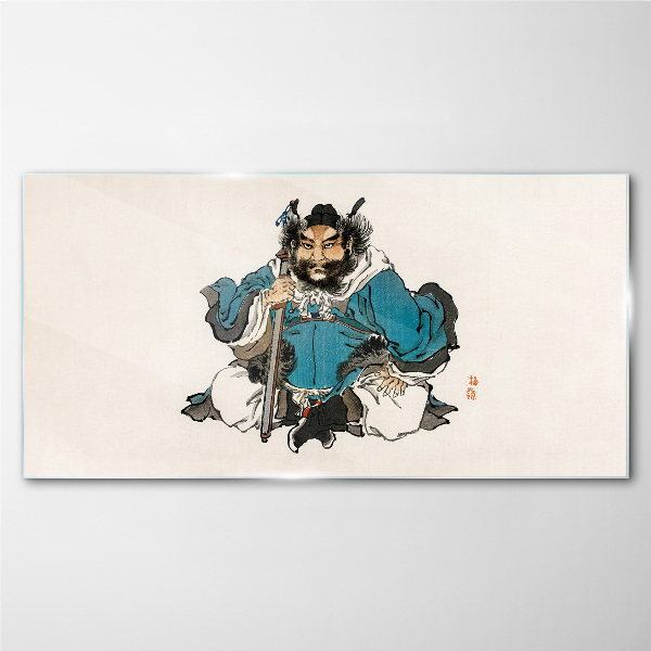 Tableau en verre Maître en robe bleue