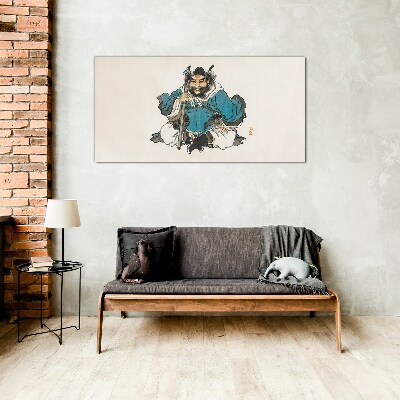 Tableau en verre Maître en robe bleue