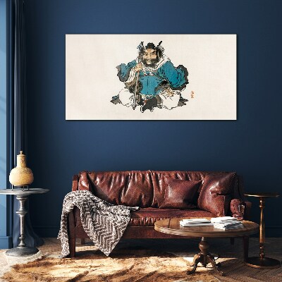 Tableau en verre Maître en robe bleue