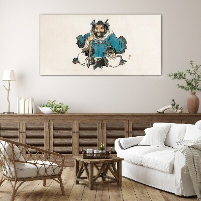 Tableau en verre Maître en robe bleue