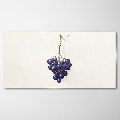 Tableau sur verre Raisins sur fond blanc