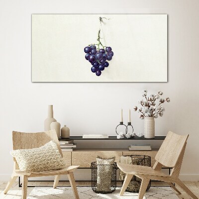 Tableau sur verre Raisins sur fond blanc