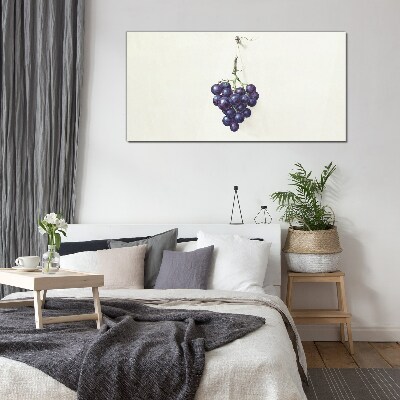 Tableau sur verre Raisins sur fond blanc