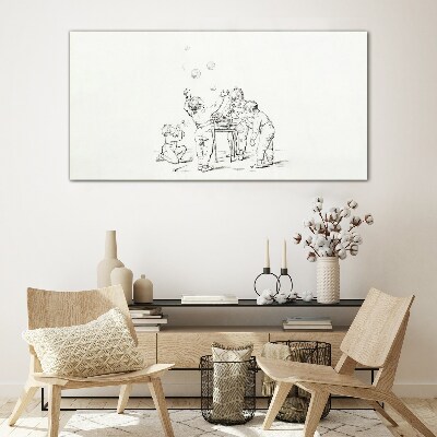 Tableau photo sur verre Enfants jouant avec des bulles de savon