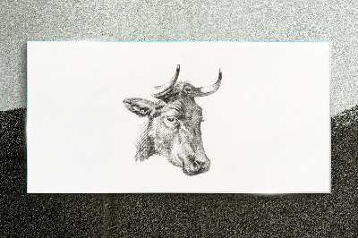 Tableau verre imprimé Portrait d'une vache sur fond blanc