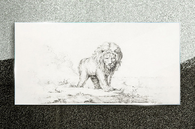 Tableau sur verre Lion en contemplation