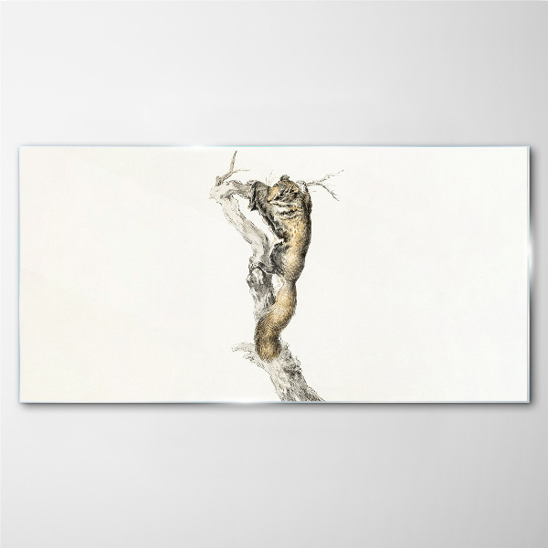 Tableau verre imprimé Chouette sur une branche