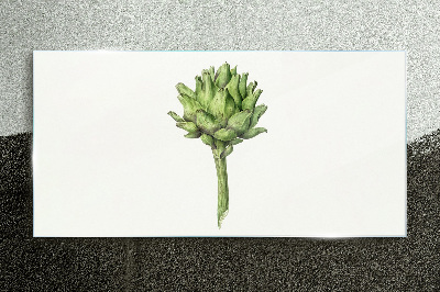 Tableau imprimé sur verre Artichaut vert sur fond blanc