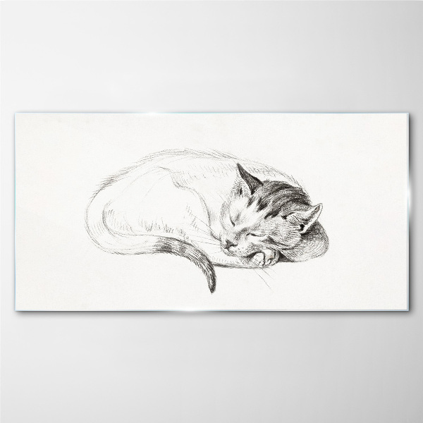 Tableau en verre Chat endormi