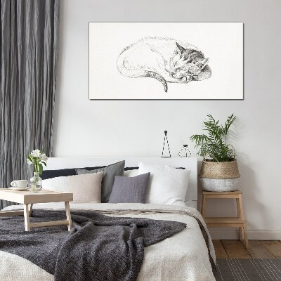 Tableau en verre Chat endormi