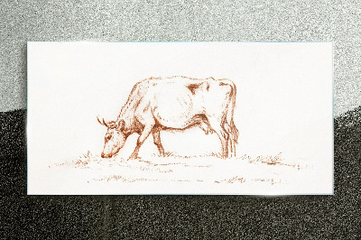 Tableau sur verre Vache dans le pré