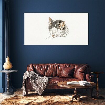 Tableau verre imprimé Le rêve du chat