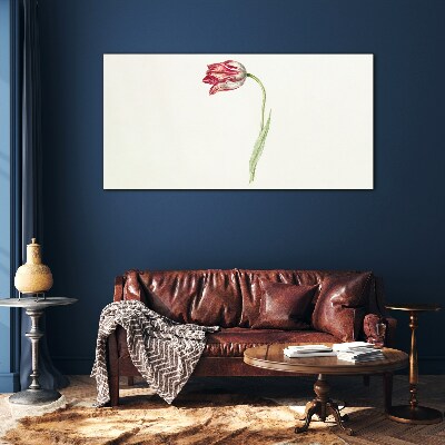 Tableau sur verre Tulipe aux nuances délicates