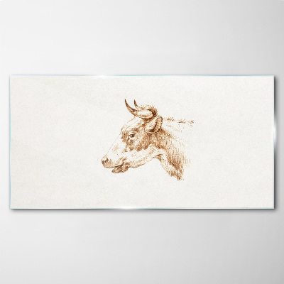 Tableau imprimé sur verre Portrait d'une vache dans les tons bruns