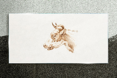 Tableau imprimé sur verre Portrait d'une vache dans les tons bruns