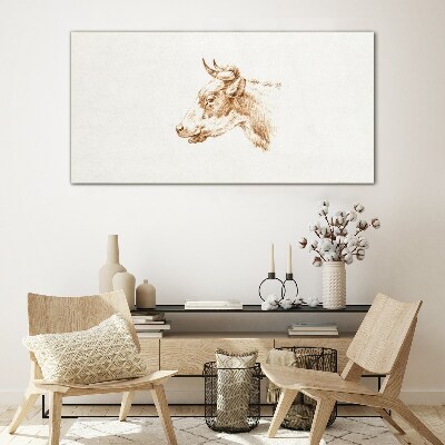 Tableau imprimé sur verre Portrait d'une vache dans les tons bruns