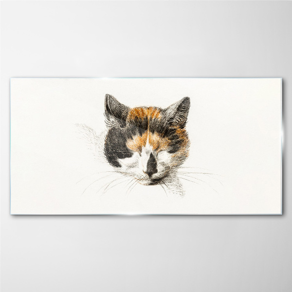 Tableau en verre Portrait d'un chat dans les tons marron