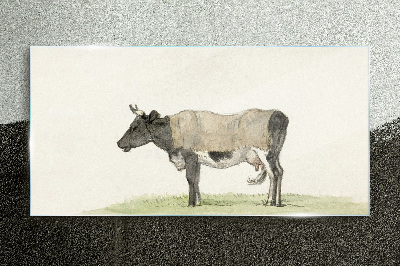 Tableau imprimé sur verre Vache dans le pré