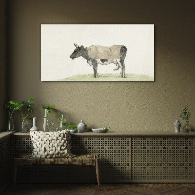 Tableau imprimé sur verre Vache dans le pré