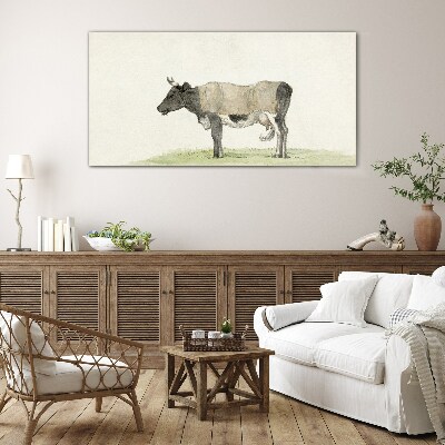 Tableau imprimé sur verre Vache dans le pré