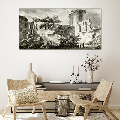 Tableau en verre Ruines dans le paysage