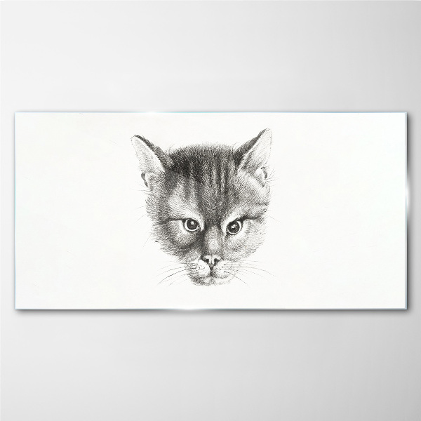 Tableau photo sur verre Portrait d'un chat en nuances de gris