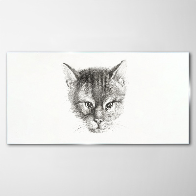Tableau photo sur verre Portrait d'un chat en nuances de gris