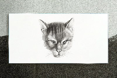 Tableau photo sur verre Portrait d'un chat en nuances de gris