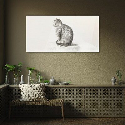 Tableau en verre Chat assis